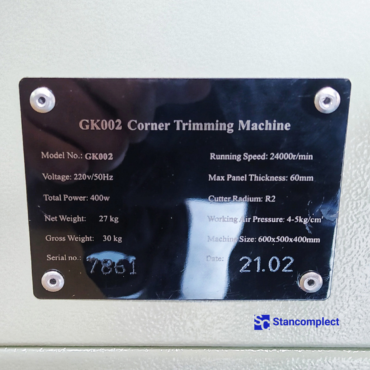 Corner rounder with workpiece clamp GK-002